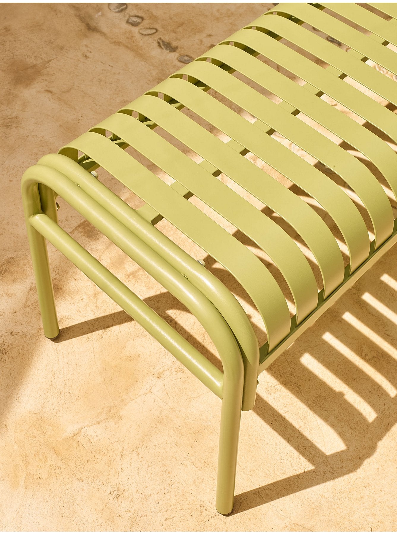 Green Metal Slat 3 Piece Bench Set