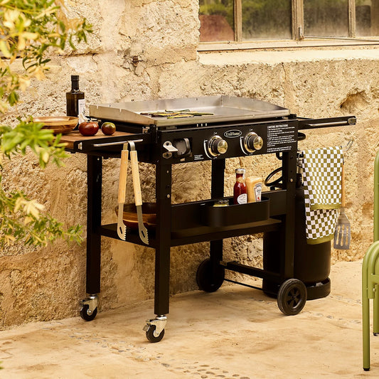 Black Uniflame 2 Burner Gas Griddle BBQ