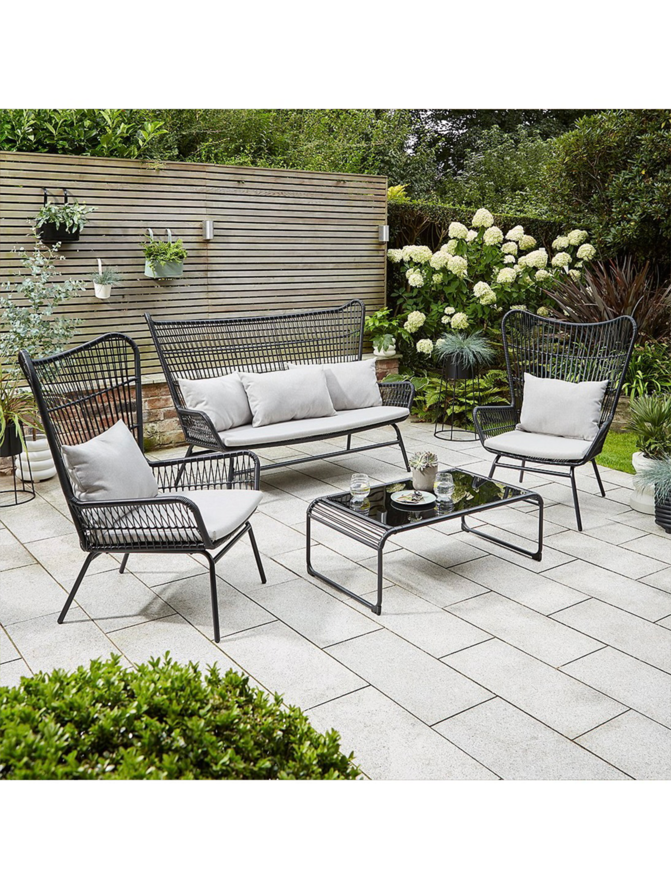 Arizona Black 4 Piece Sofa Set