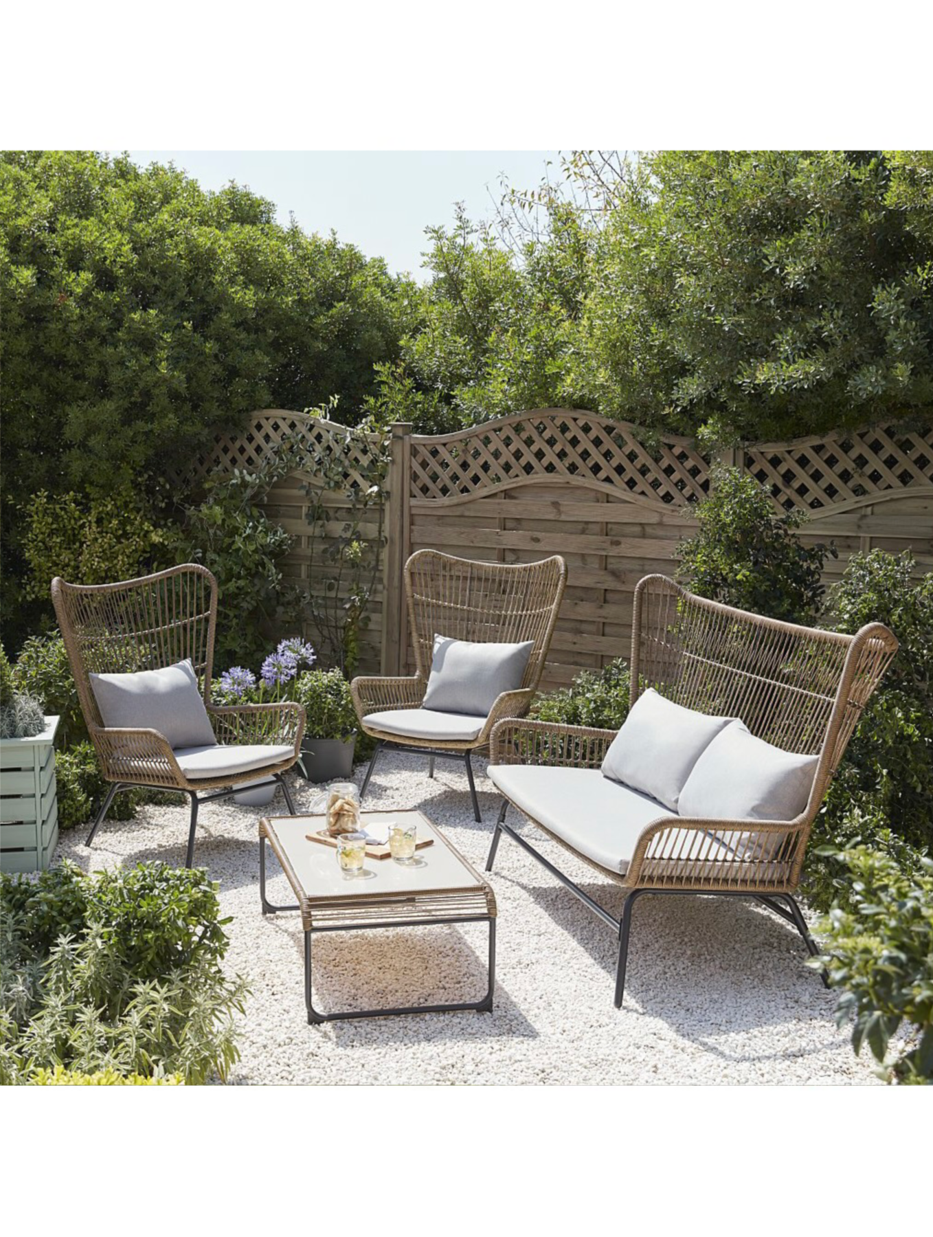 Arizona Natural 4 Piece Garden Sofa Set