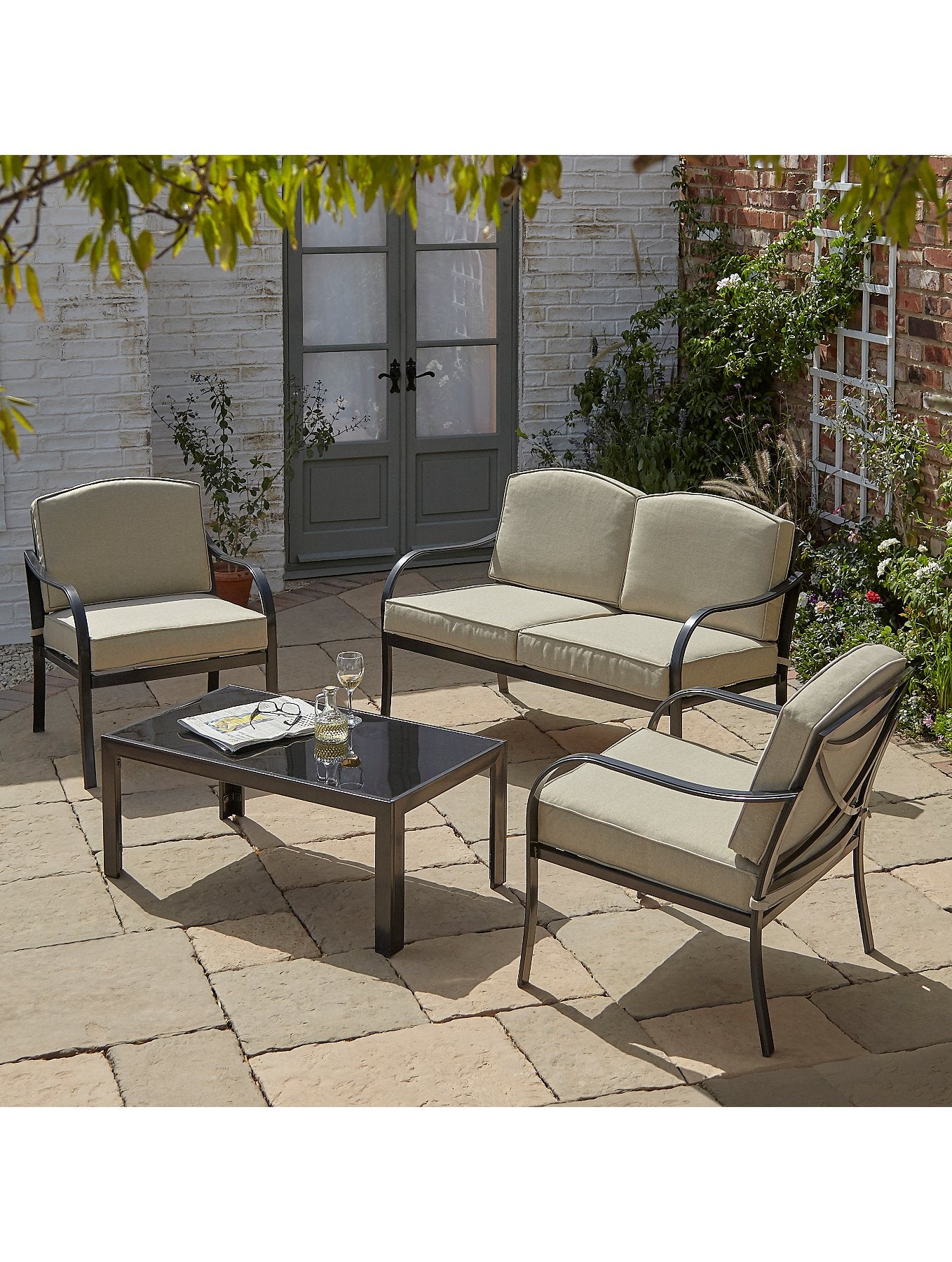 Haversham 4 Piece Garden Sofa Set - Linen