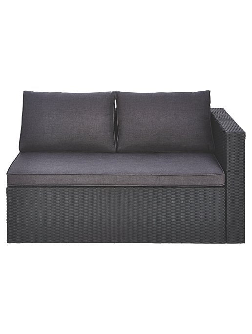 Orlando Black Garden Chaise and Footstool