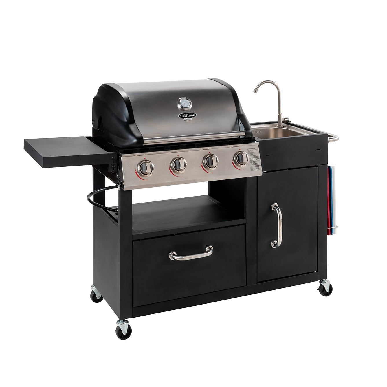 Uniflame 4 Burner Gas BBQ with Kitchen Unit