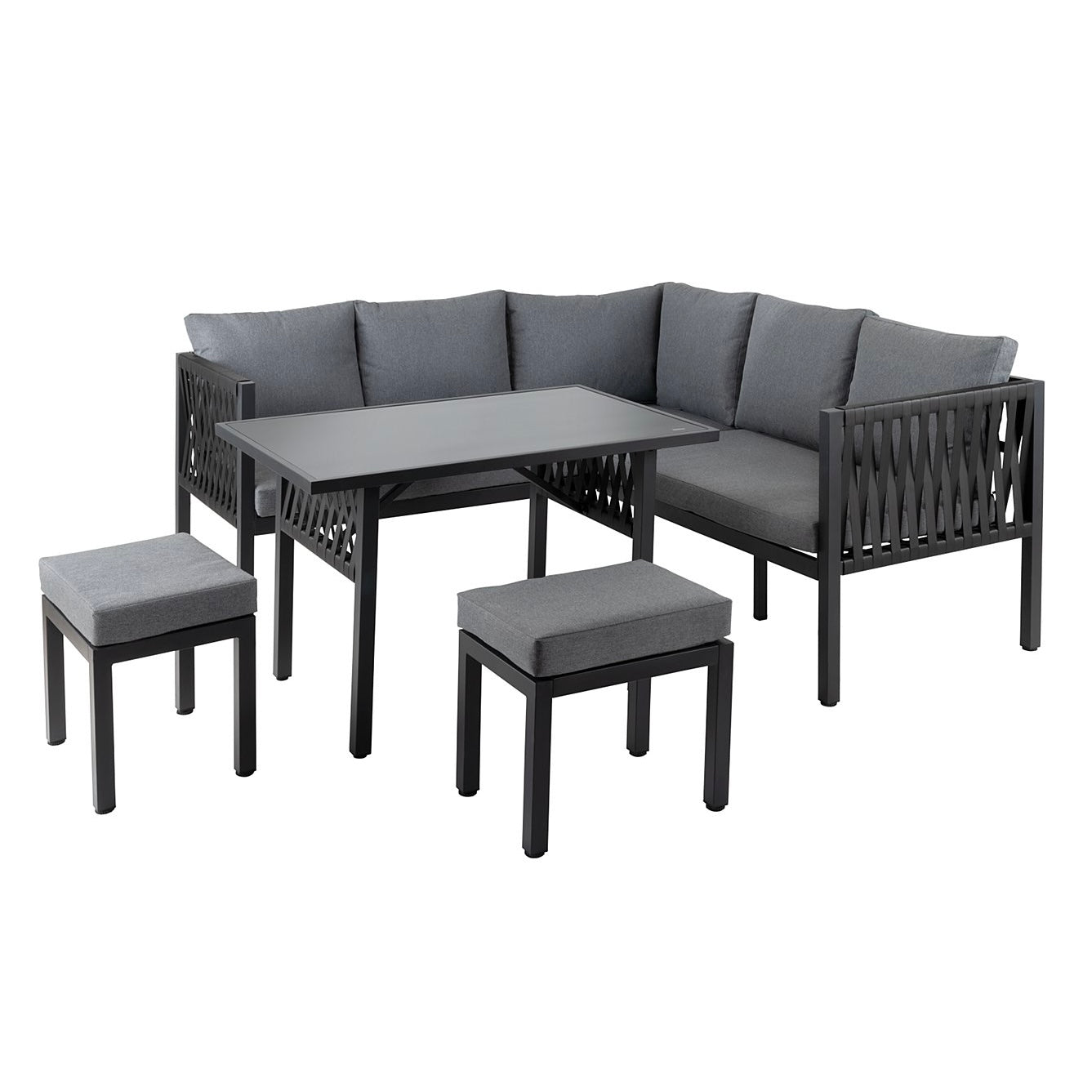 Black Corner Sofa Dining Set