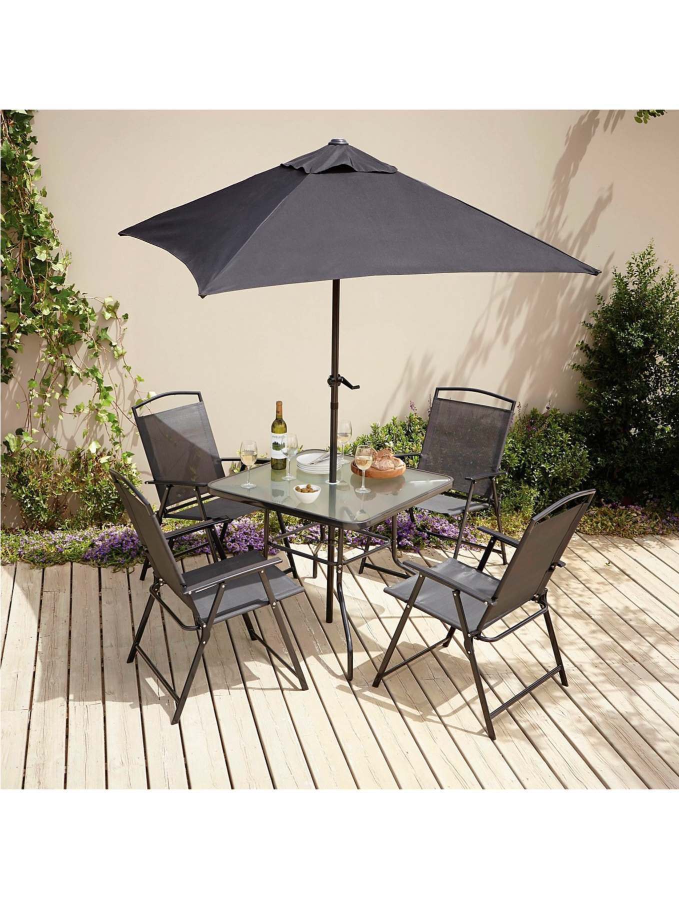 Miami Charcoal 6 Piece Garden Patio Set