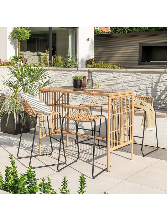 Rattan High Dine 5 Piece Set