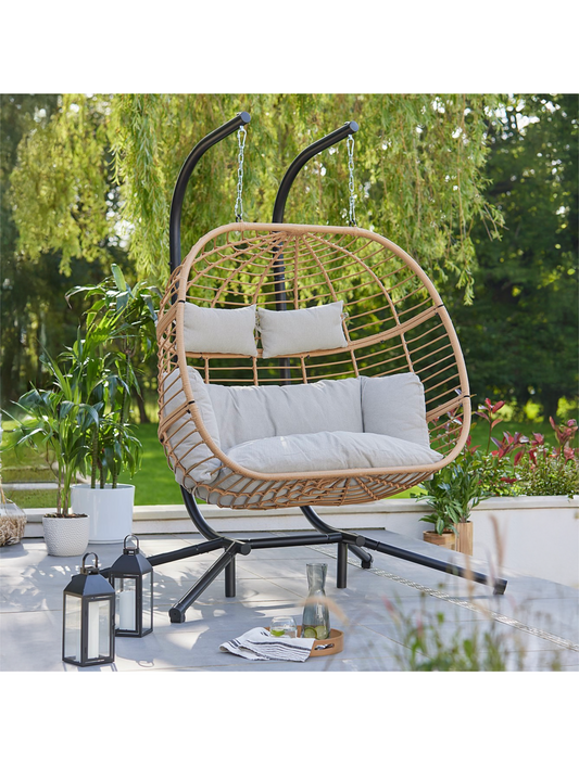 Rattan Hanging Double Egg Chair