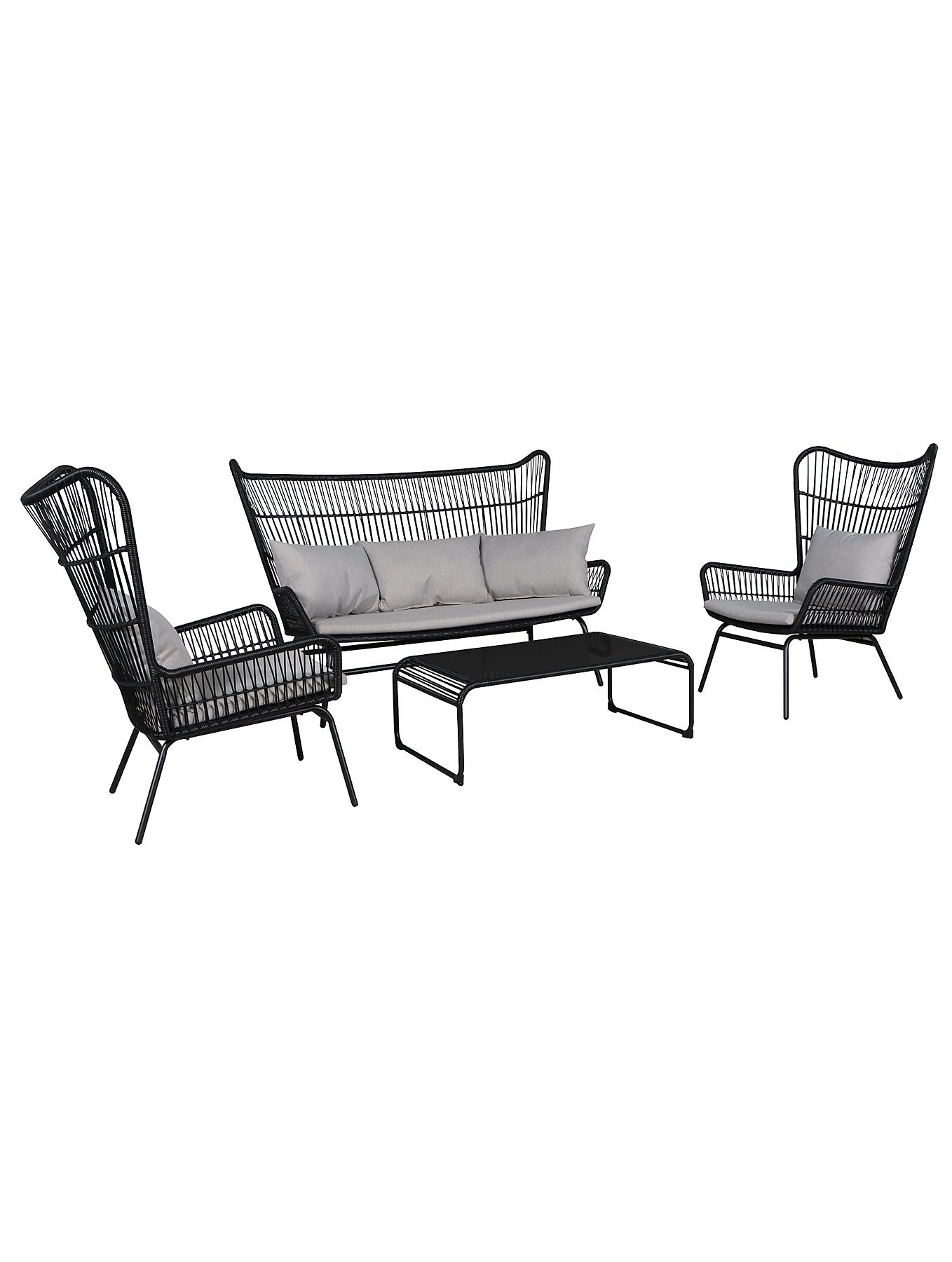 Black 4 Piece Sofa Set