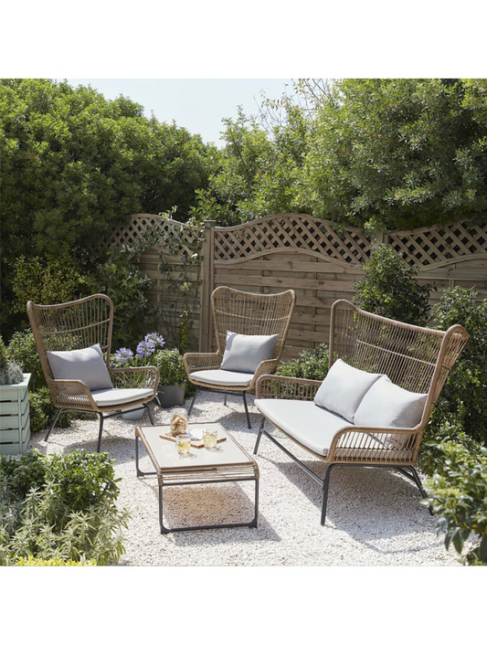 Natural 4 Piece Garden Sofa Set