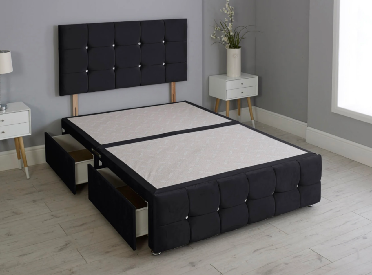 Cube Divan Bed + Headboard & Footboard