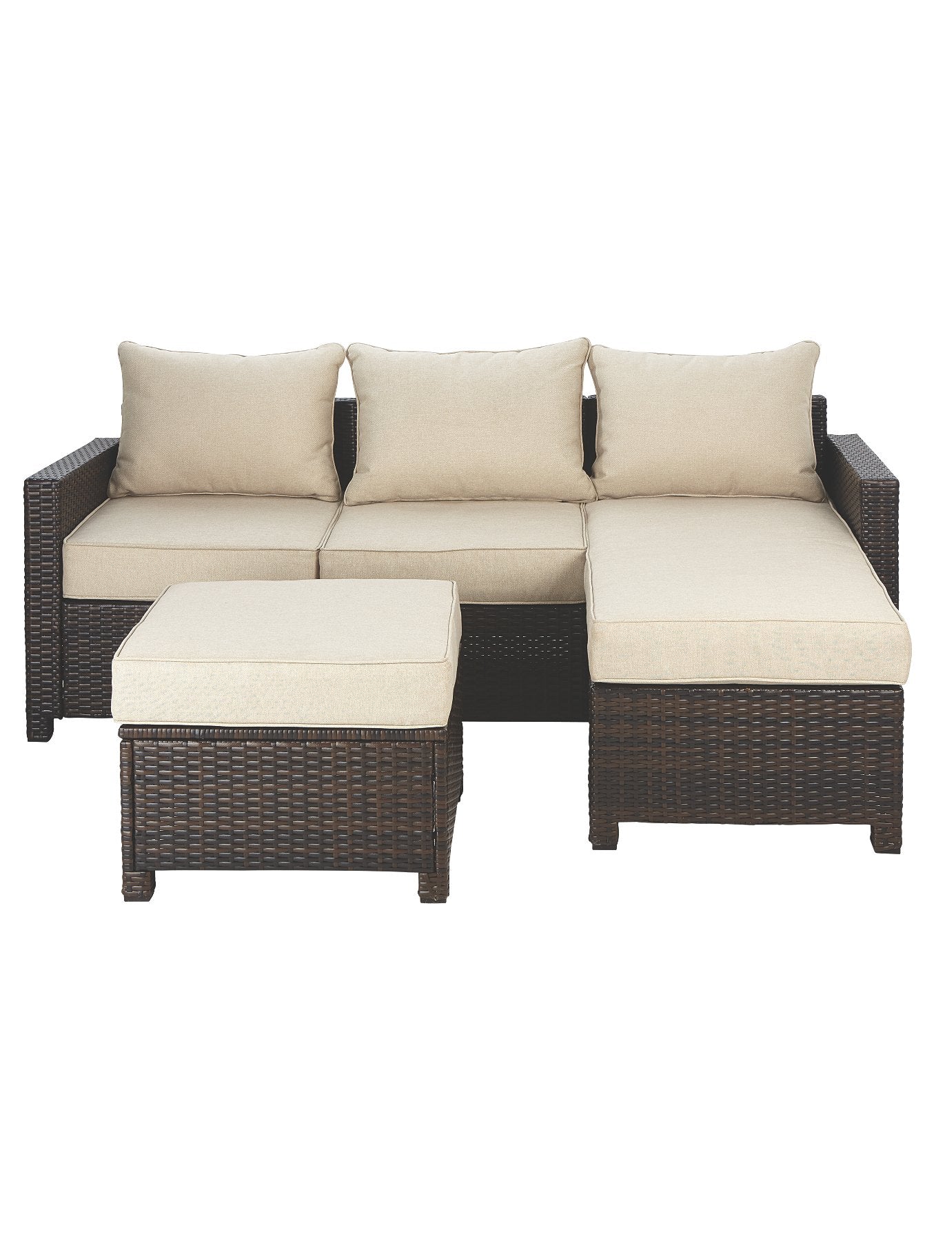 Linen Garden Chaise and Footstool Set