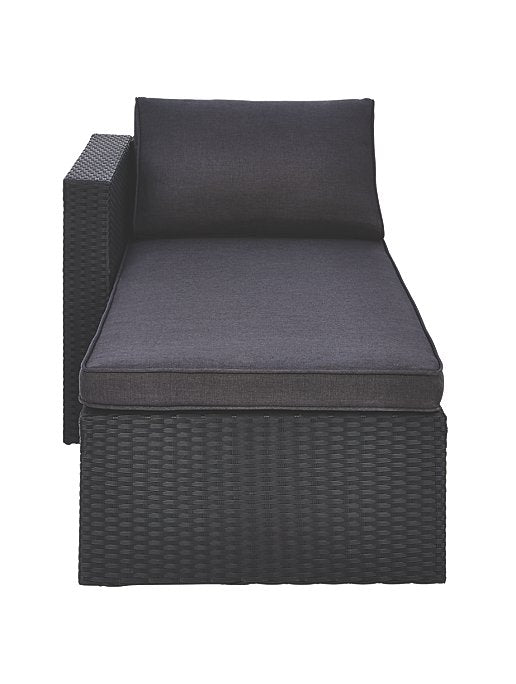 Orlando Black Garden Chaise and Footstool
