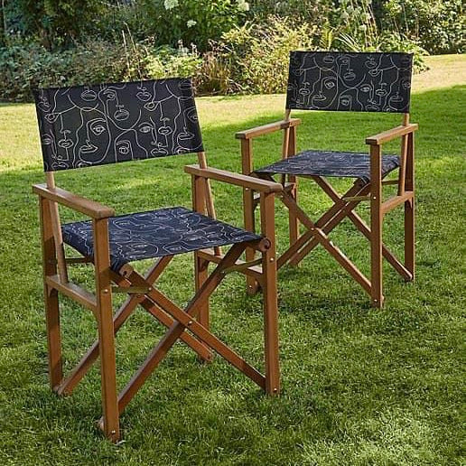 Abstract Faces Director Chairs - Set of 2