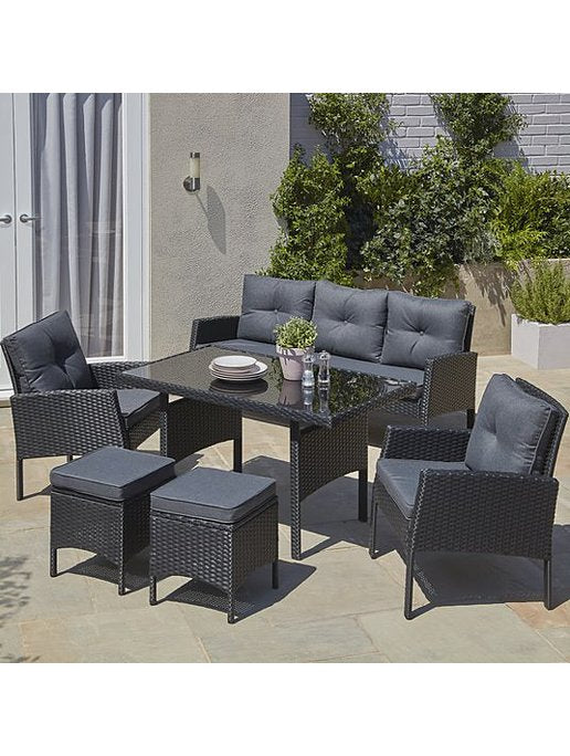 Black Outdoor 6 Piece Dining Set