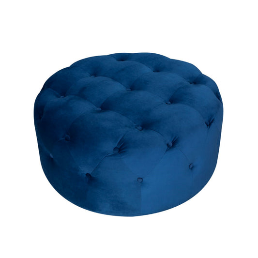 Velvet Lux Round Material Footstool