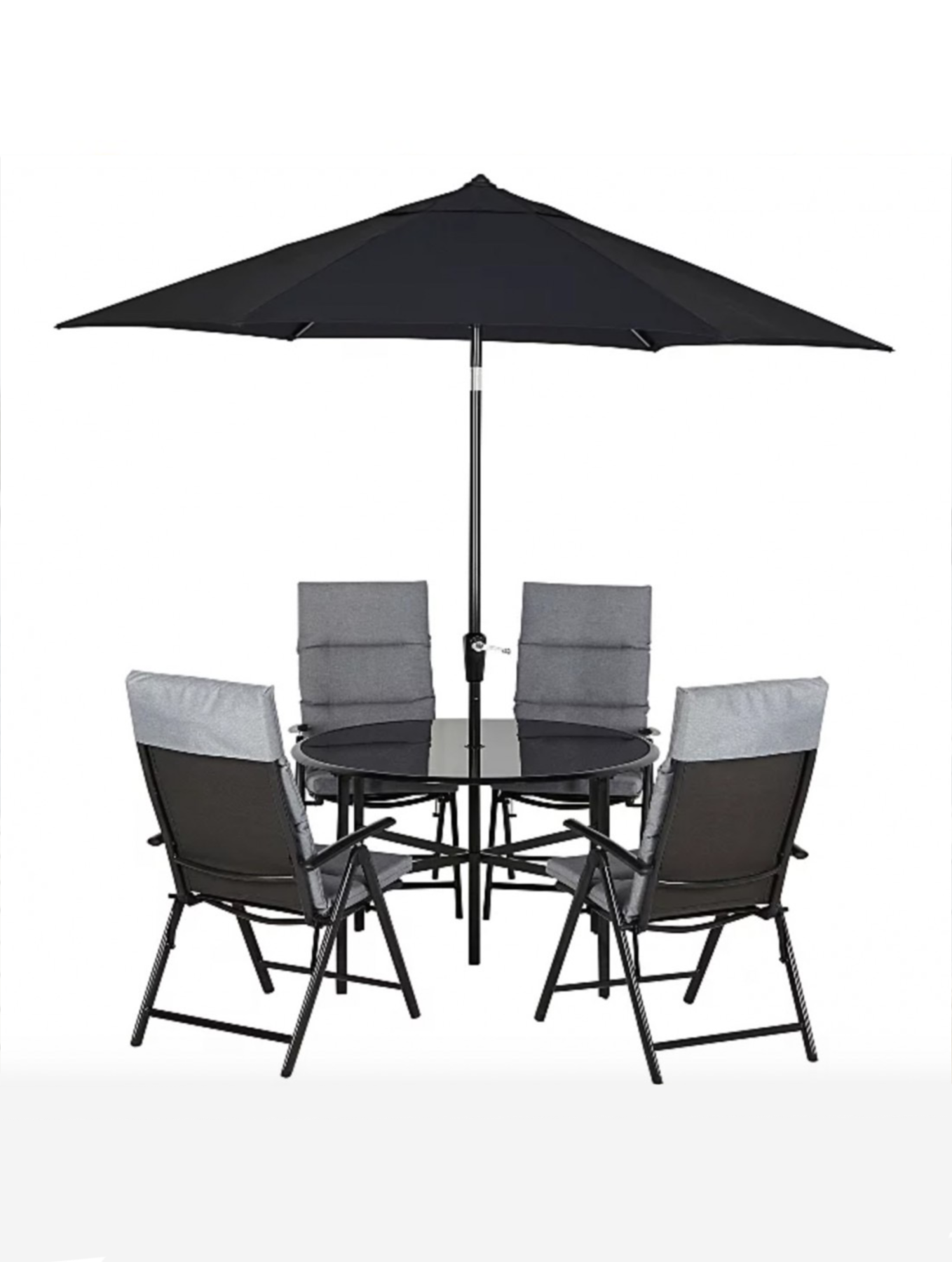 Reclining 6 Piece Patio Set - Charcoal