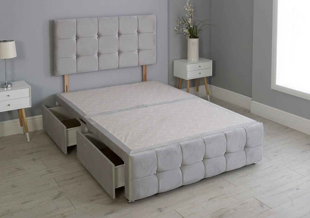 Cube Divan Bed + Headboard & Footboard