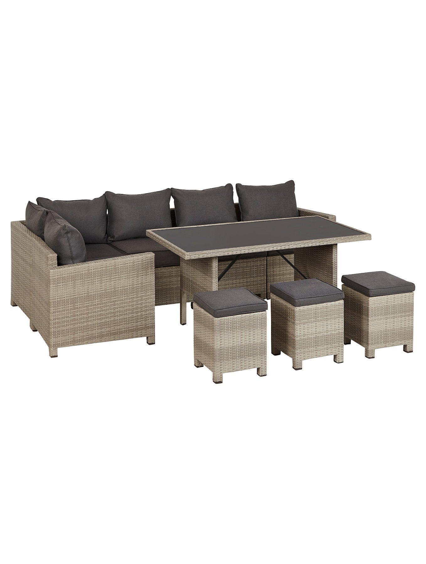 Charcoal Corner Group Garden Dining Set