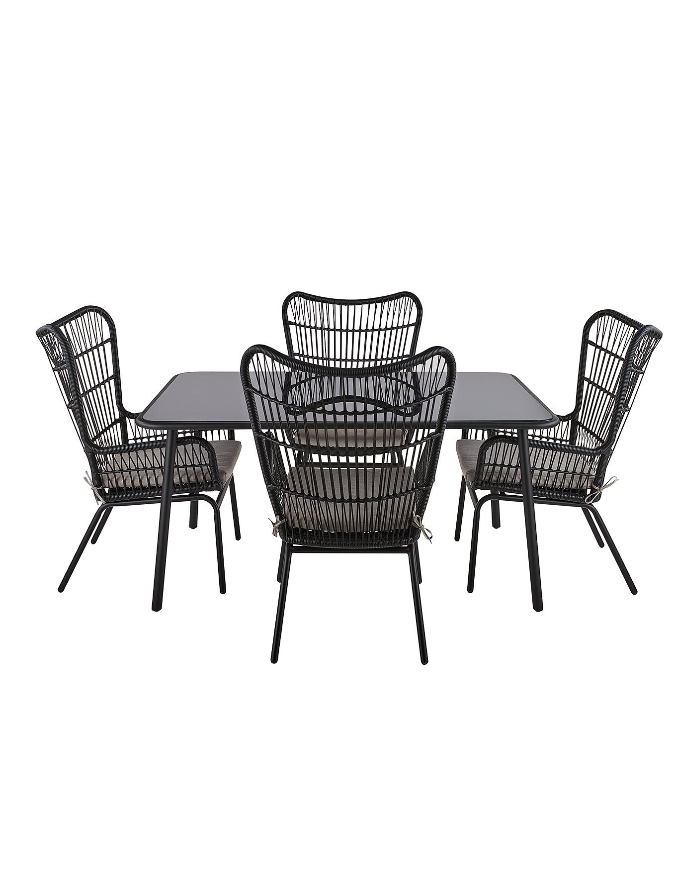 Black Rectangular Dining Set - 5 Piece