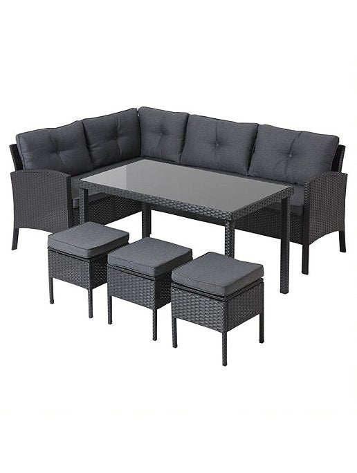 Black orlando outdoor discount 6 piece dining set