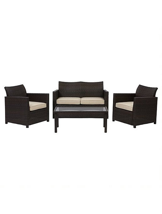 Brown Outdoor Sofa Set 4 Piece