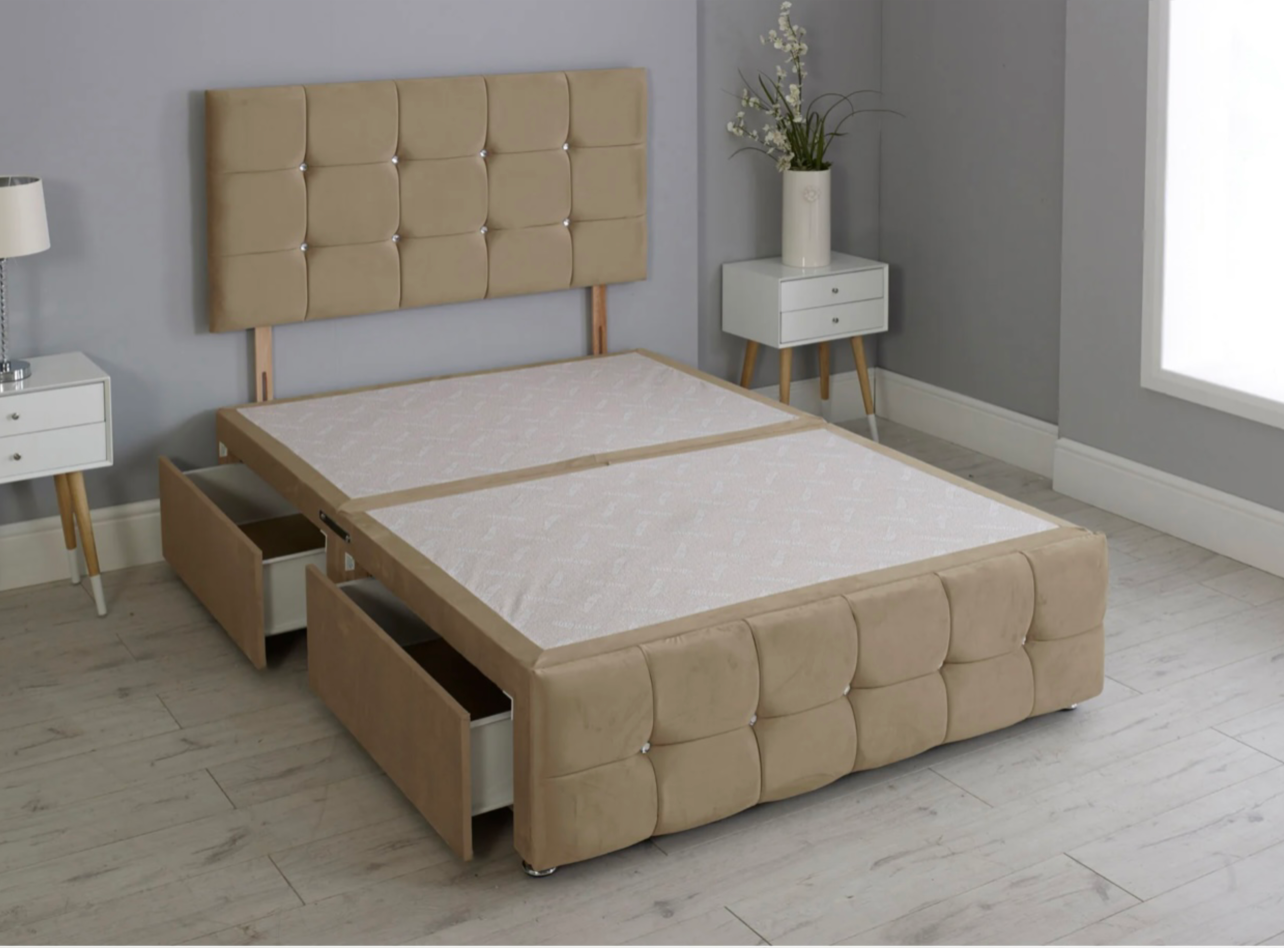 Cube Divan Bed + Headboard & Footboard