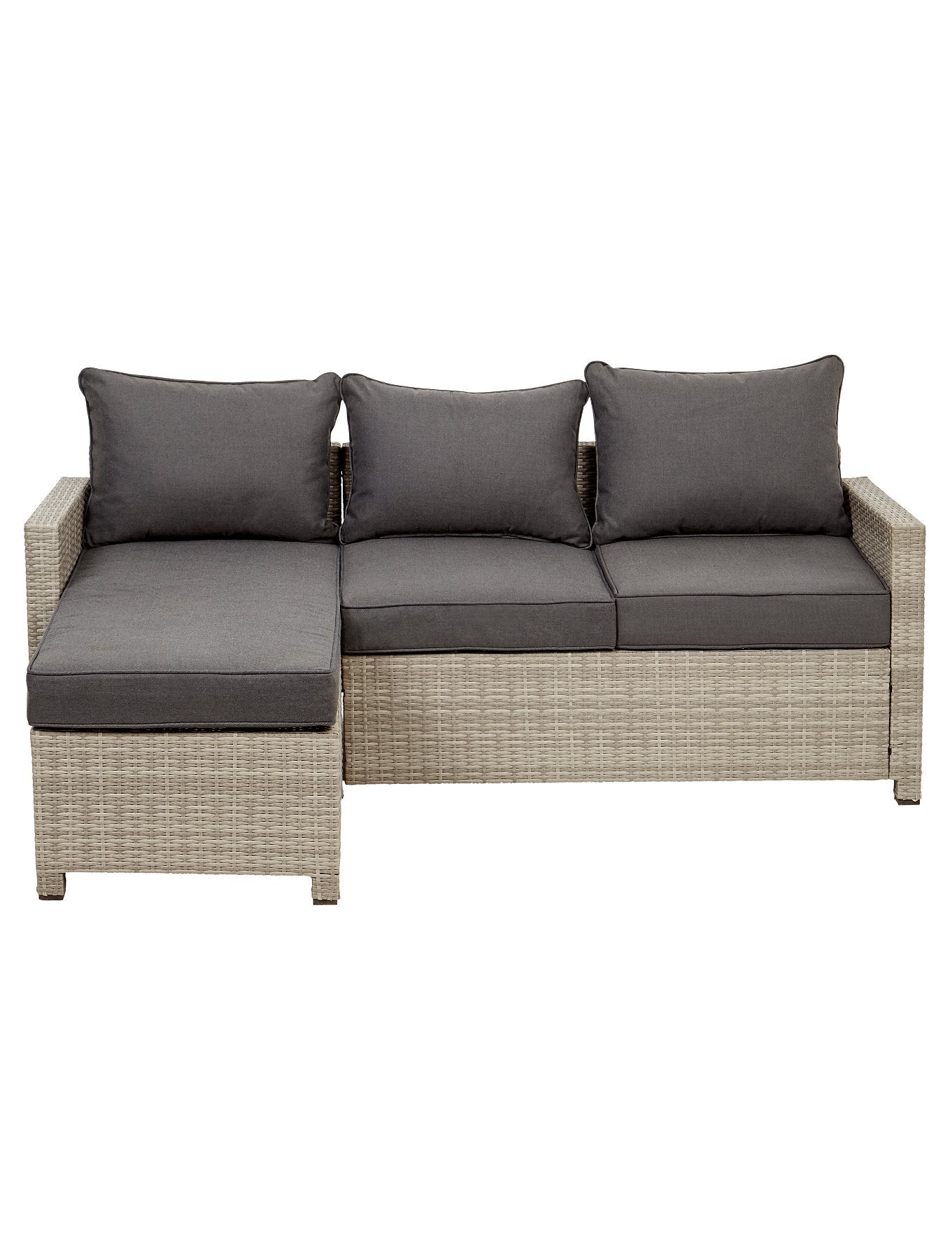 Charcoal Garden Chaise and Footstool Set