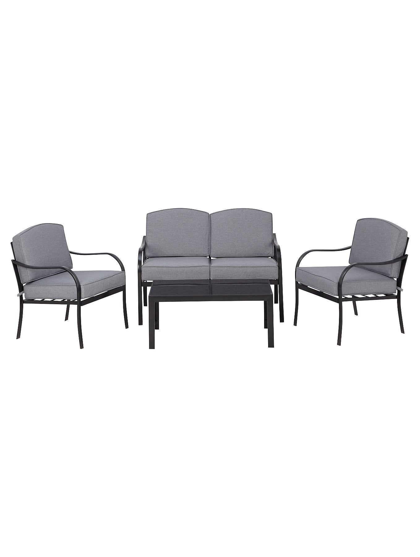 4 Piece Garden Sofa Set - Charcoal