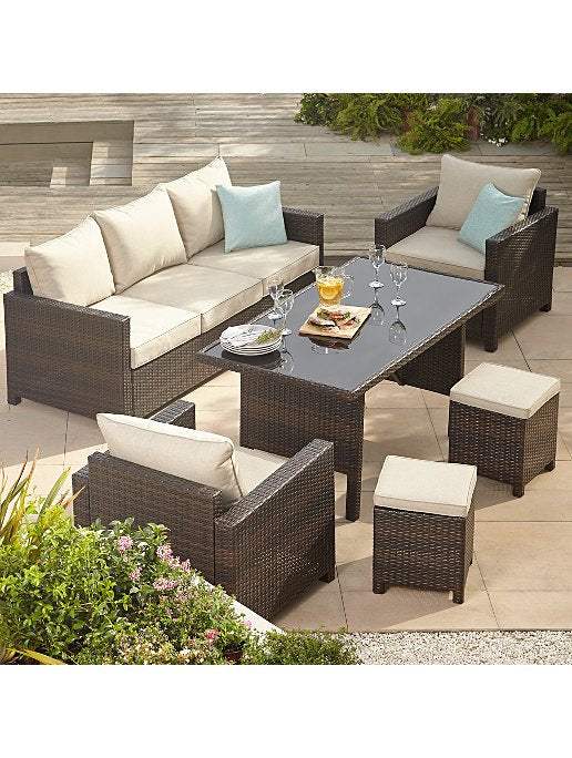 Linen 6 Piece Garden Sofa Dining Set