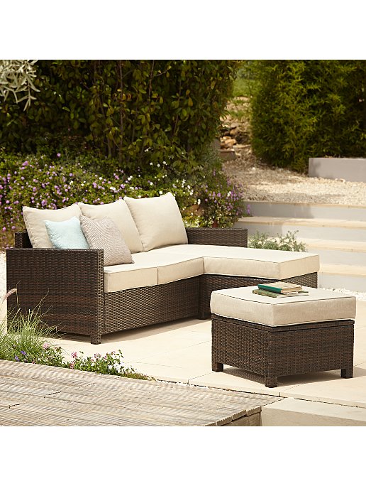 Garden chaise discount and footstool set