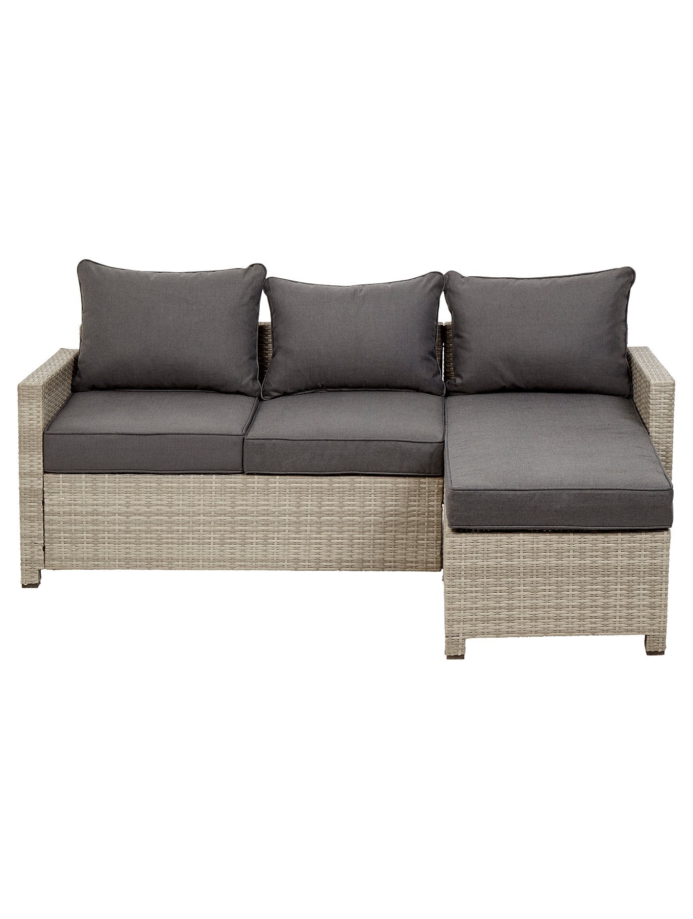 Charcoal Garden Chaise and Footstool Set