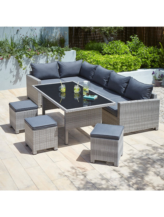 Charcoal Corner Group Garden Dining Set