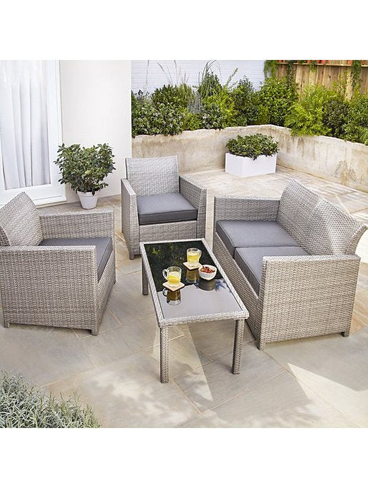 Grey Outdoor Sofa Set 4 Piece