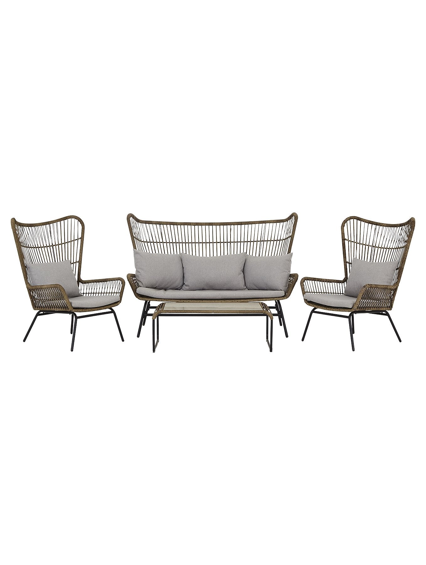 Natural 4 Piece Garden Sofa Set