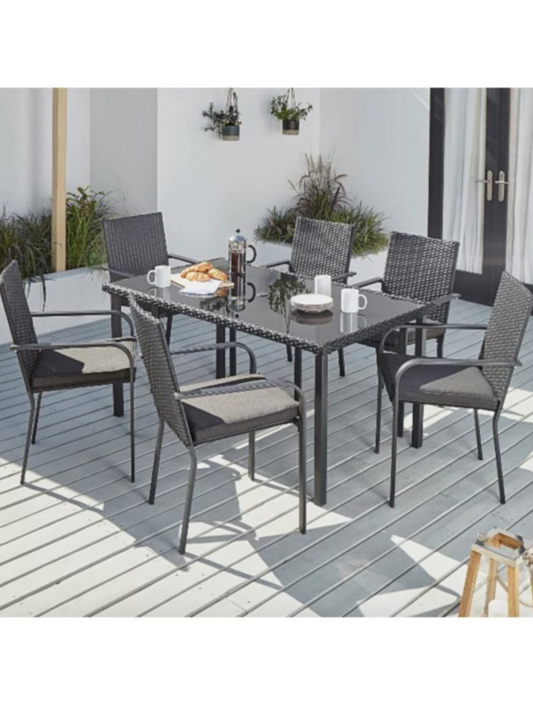 Black 7 Piece Patio Set