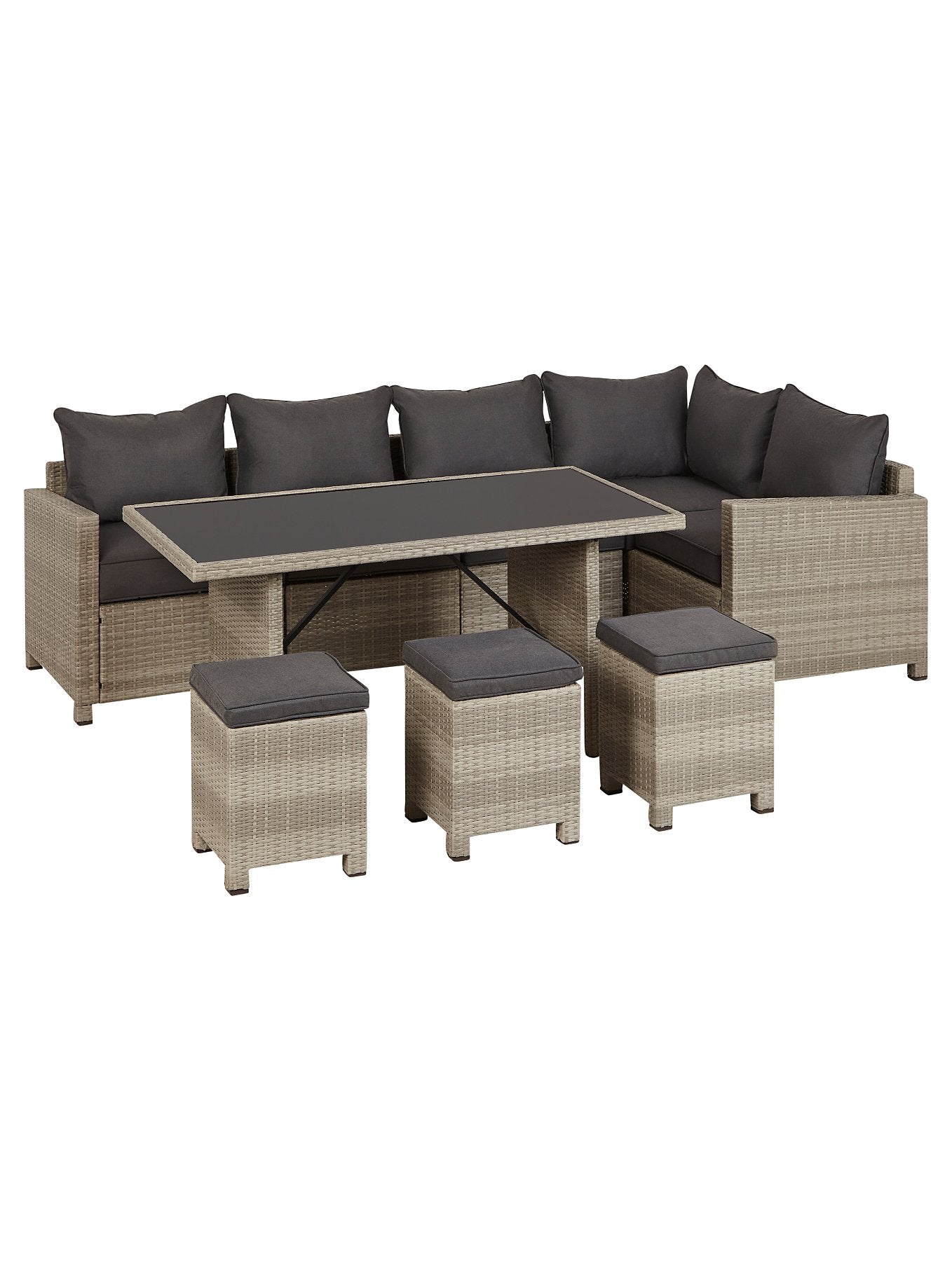 Charcoal Corner Group Garden Dining Set