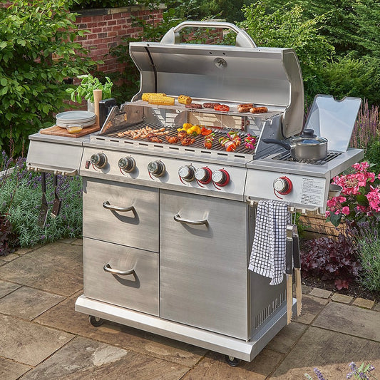 UniFlame 6 Burner Gas Grill BBQ