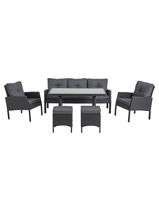 Black Outdoor 6 Piece Dining Set