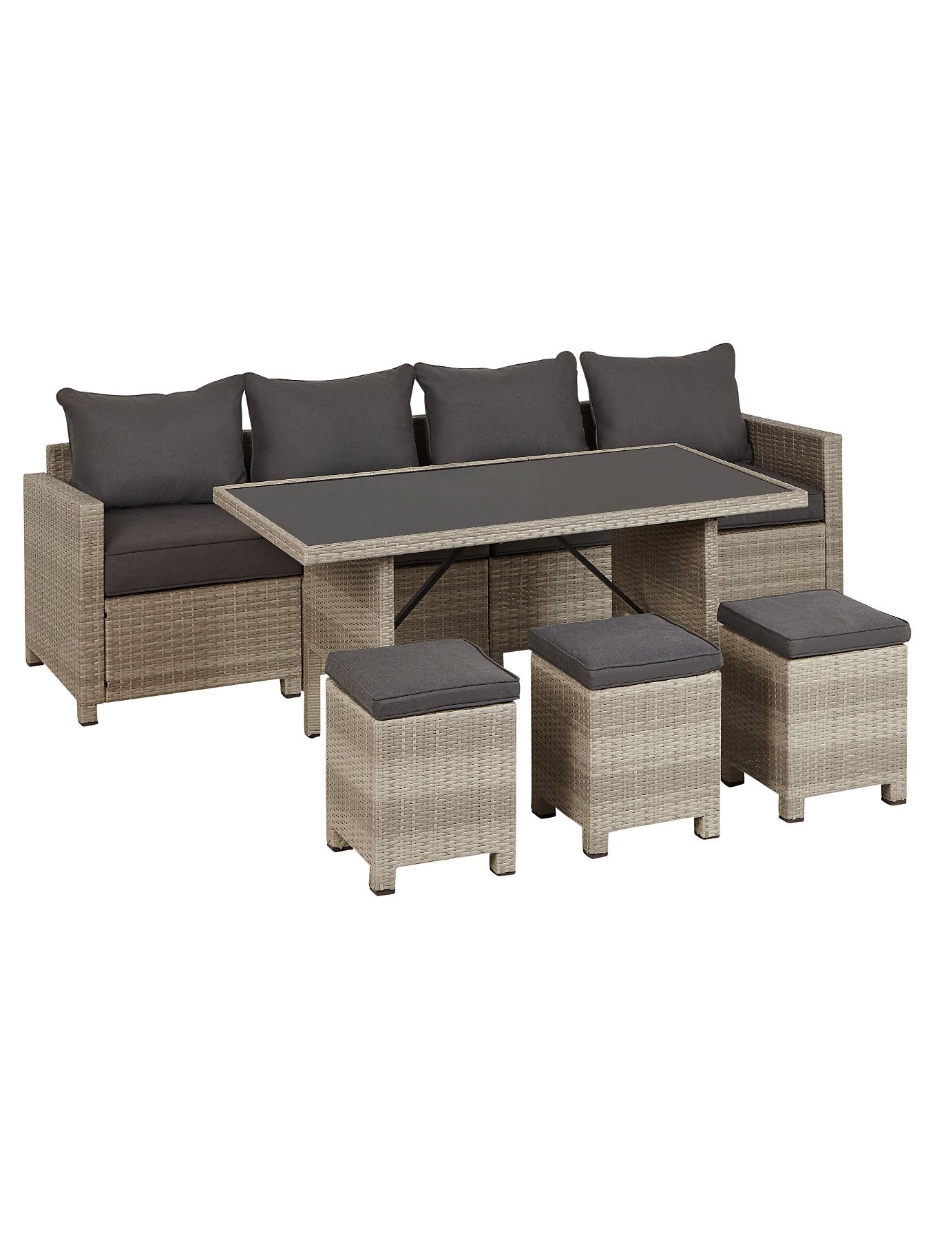 Charcoal Corner Group Garden Dining Set